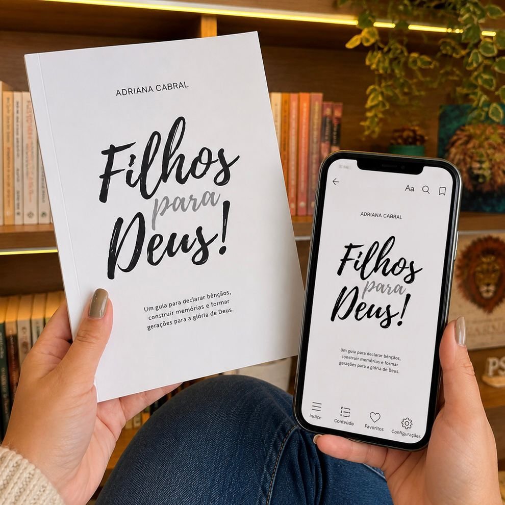 Livro físico e digital Filhos para Deus, com João Kepler e Adriana Cabral